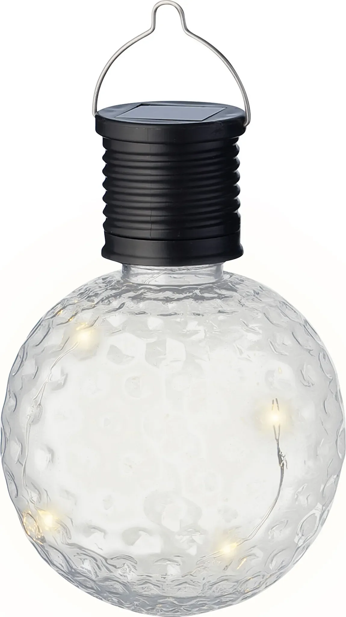 Solar Gartenleuchte LED Kugel-Glühbirne, 8×11 cm, Kunststoff, Warmweiß